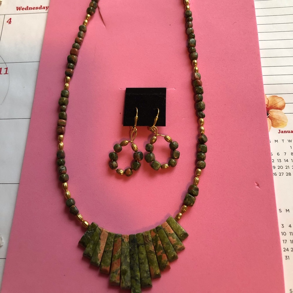 Autumn Jasper with tolled filled beads set.